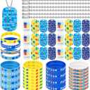 90 Pcs Autism Awareness Dog Tags Set Colorful Puzzle Pieces Motivational Autism Accessories with 30 Acrylic Dog Tags 30 Rubber Bracelet 30 Steel Chain for Gifts Men Women Party Supplies