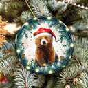 3 x Bear Ornament 2025 Just a Girl Who Loves Bears Cute Animal Ceramic Ornament with Santa Hat Bear Artwork, Holiday Tree Decoration & Gift for Girl Lover Bear
