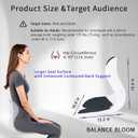 Ergonomic Back Support for Office Chair Cushion with Lumbar Pillow - Posture Corrector for Desk Chairs, Comfortable Memory Foam Seat Cushion for Lower Back Pain Relief (Black), Medium