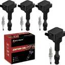 UF816 Ignition Coil Pack and Iridium Spark Plugs Set of 4 Compatible with Hyundai Elantra Kona Sonata Kia Soul Forte Forte5 Optima 2016-2022 2.0L Replaces#27300-2E601 49137 GN10877
