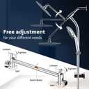 Rainfall 8 Inch Round Shower Head with High Pressure Handheld Spray Combo, Drill-Free Slide Bar with Adjustable Shower Extension Arm, 3-Way Low Diverter for Easy Reach, 5Ft Hose- Chrome