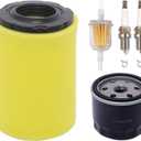 S100 Oil Change Kit for John Deere D105 D110 D125 S130 S140 Z335e Z315e E100 E140 D100 D130 D140 Maintenance Kit, 100 Series Tune up Kit Parts, AM125424 Oil Filter Air Filter MIU14395 Accessories