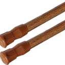 AIZESI Spring Tension Curtain Rods Short Tension Rod (Wood, 16" to 28"-2Pcs, Optimum Scope of Application 16 to 24 inch, Can't Hang Heavy Curtains)