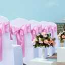 Babenest Satin Chair Sashes Ties Upgraded 50 pcs Chair Ribbons Bows for Wedding Banquet Party Easter Christmas Events Decoration (Pink)