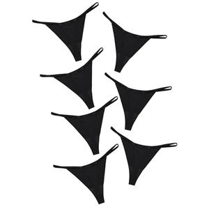 DEANGELMON G-string Thongs for Women Panties No Show Thong Seamless Underwear Low Rise Comfortable Microfiber Workout Pack (7P17,M), Black, 7 count, M
