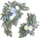 Faux Flower Swag Set of 2 for Wedding Welcome Signs Floral Swag Wedding Reception Ceremony Signs Decor (Blue)