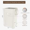 MCleanPin 210L Laundry Hamper Collapsible with 2 Washable Laundry Bags, Dirty Clothes Hamper,Laundry Basket with Handles Foldable Hamper Dorm Laundry Basket for College (Cream White)