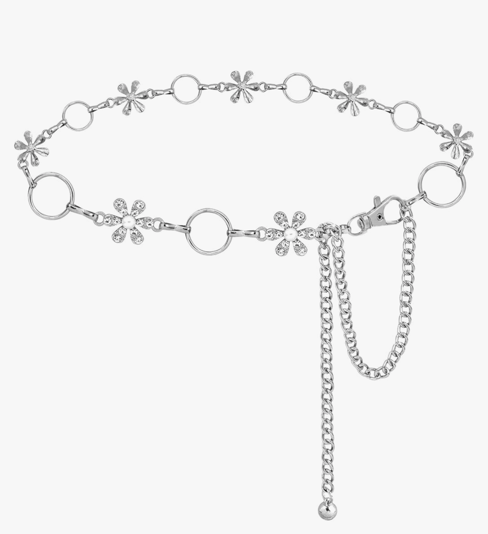 LIMHOO Metal Waist Chain for Women Rhinestone Chain Belt Crystal Waist Belt for Dress