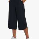 baleaf Women's Capri Pants Wide Leg Athletic Yoga Capris with Pockets Quick Dry Hiking Pants Loose Lounge Summer UPF 50+ 2XL