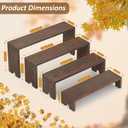 2 Set Wooden Cupcake Stand for Decor, 4 Tiered Stackable Display Risers, Farmhouse Decor Wood Dessert Table Display Set for Party, Vendor Events, Dark Brown