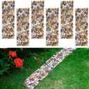 Qualdout River Rocks Stepping Stones Pavers Outdoor for Garden Walkway, Pebbles Polished Gravel for Yard Lawn Patio Pathway Landscaping, 6PCS (Rectangle)