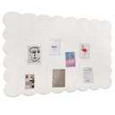 Scalloped Felt Bulletin Board 24 x 18 Inches Foldable Flesh Pink Pin Cork Board Alternative for Wall, 2' x 1.5' Trifold Picture Vision Self Adhesive Bulletin Decorative