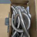 50FT Stainless Steel Garden Hose, Heavy Duty Flexible Metal Water Hose with 10-Function Nozzle, Lightweight & No-Kink Garden Hose, Durable Solid Fittings for Lawn, Car, RV, Outdoor Watering (Silver)