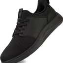 YOLARK Men Casual Dress Shoes Fashion Sneakers Lightweight Breathable Laceless Walking Shoes Gym Tennis Athletic (7.5, All Black)