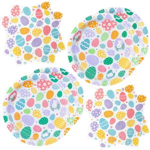 ZVK Easter Paper Plates Napkins Set Disposable 9" Party Dinner Plates, 13" Party Napkins Dinnerware Set Serve 30