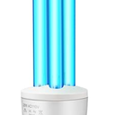 25 Watt UV Light, UVC Lamp with E27 Base and Remote Control and UV Protection Glasses, UVC Light Bulb for Basement/Bedroom/Kitchen(Ozone Free)