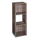 ClosetMaid Cubeicals 3 Cube Storage Shelf Organizer Bookshelf - Vertical/Horizontal, Easy Assembly - Natural Gray Wood Finish