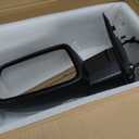 Left Driver Side Mirror Compatible With 2013-2018 Ram 1500 2500 3500 With Power Folding Power Glass Heated Temperature Sensors Turn Signal Puddle Lights Black Replace#68096197AF (10+2Pins)