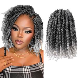 Passion Twist Hair,6 Inch Passion Twist Braiding Hair,Short Pre Looped Crochet Twist Jumbo Pre-twisted Two Strand Braids 8 Packs (TGrey/Ombre Grey)