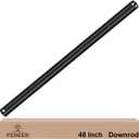 36 Inch Ceiling Fan Downrod, 1" Diameter Matte Black Ceiling Fan Extension Rod (No Threads),Universal Down Rods for Ceiling Fans,Easy Installation