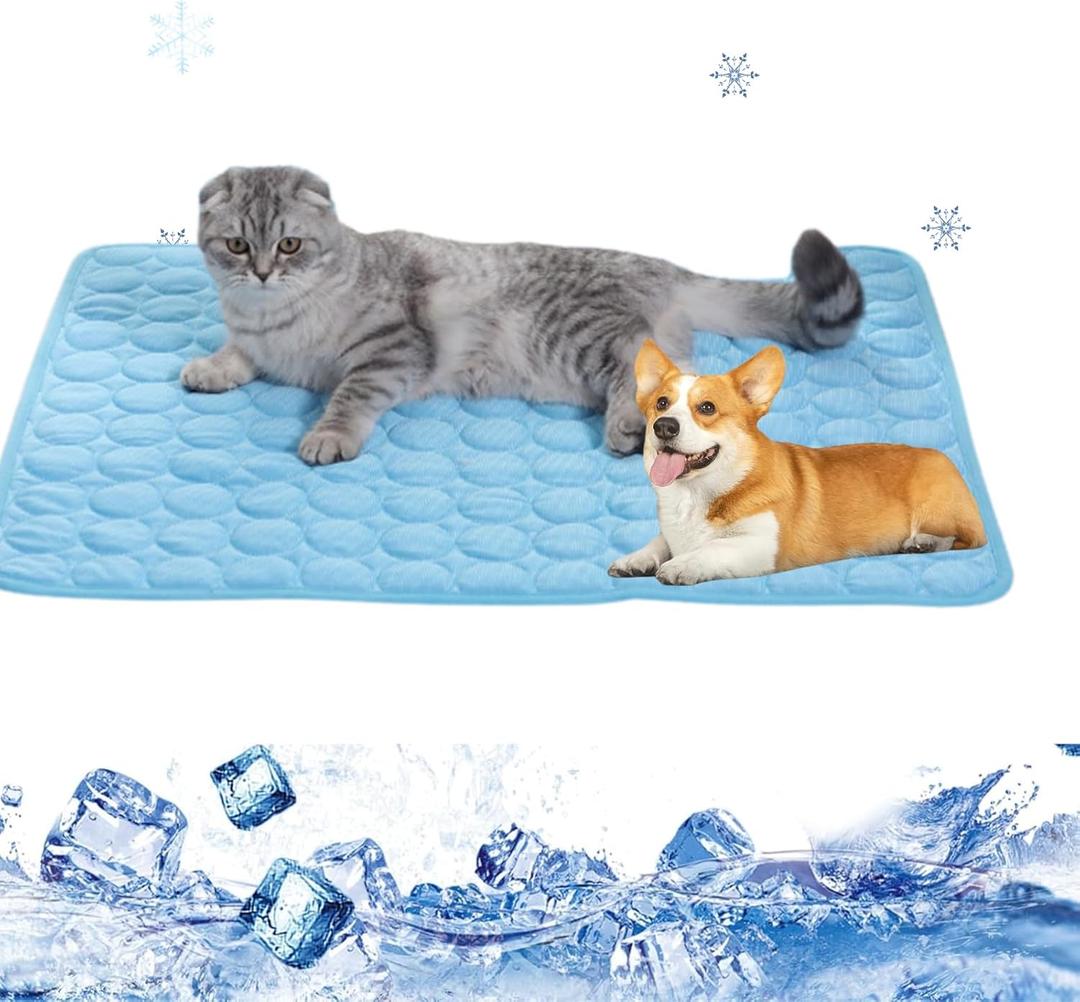 2025 New Dog Cooling Mat, Washable Portable Pet Coolings Pad, for Dogs and Cats Sleeping Mat for Home and Outdoor, Keep Cooling for Pets(Blue,22''W x 28''L)