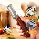 2 Pack Multi-Functional Vegetable Peeler, 3 in 1 Multi Functional Wooden Handle Peeler and Bottle Opener, Kitchen Gadgets Tool for Fruit Pumpkin Peeling Potato Carrot Veggie Peeler