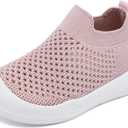 Engtoy Baby Shoes & Socks - Non-Slip Breathable Slippers with Soft Rubber Sole - Baby Boys & Girls Slip On Sneakers (9-12 Months Infant, Pinkventilate)