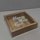 Juvale Honeymoon Fund Box Wedding Decorations for Reception - 7 x 7 Inch Wooden Rustic Wedding Card Box