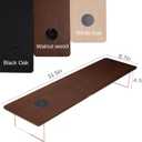 SUIBIAN Elegant Wood & Acrylic Monitor Stand with 15W Wireless Charging 31.5" Large Desk Riser for Ergonomic View, Desktop Organizer, Laptop & PC | Modern Floating Design(Walnut Wood)