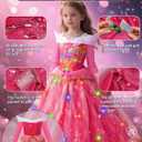 Princess Dress up for Girls Blue Costume for Kids Deluxe Fancy Dresses Halloween Birthday Party Carnival Outfit (Blue)