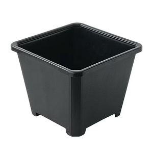 Frogued Easy Planting Flower Pot Good Weight Capacity Plastic Modern Style Thicken Plant Pot Home Decoration (Black,M)