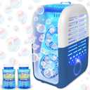 Light Up Portable Bubble Blower Party Machine, 20,000+ Bubbles Per Minute, Rechargeable, Wedding, Holiday Party, Birthday Party, Pool Party, Bubble Machine, Bubbles, Includes Bubble Solution