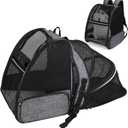 Cat Carrier Expandable Backpack, Airline Approved Pet Carriers for Small Dogs, Large Cat Bag Carrier, Foldable Collapsible Travel Bookbag for Carrying Cats Puppy Kitten Bunny Bird Chicken (Black)