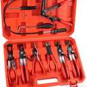 9PCS Hose Clamp Pliers, Long Reach Hose Clamp Tool Remover for Water Hose and Automotive Coolant Radiator Heater with Flexible Wire Long Reach Hose Clamp and Flat Band Pliers