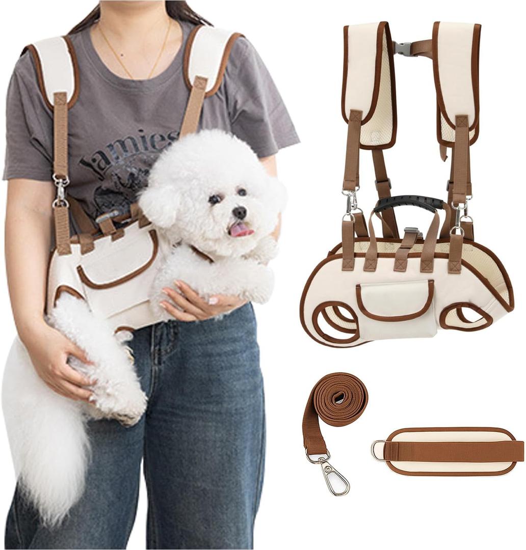 Dog Carrier Backpack for Medium Pets, Breathable Detachable Travel Pet Bag with Adjustable Straps, Portable Hands-Free Dog Cat Carrier Backpack for Hiking, Walking & Camping (M). (Medium (8.82Lbs-14.33Lbs), White)