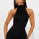 Sexy Jumpsuits for Women Backless Halter Neck Tied Short Jumpsuits One Piece Clubwear Party Outfits (Black), Small