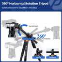 Fotopro 68'' Overhead Tripod for Flat Lay & Macro,Carbon Fiber Travel Tripod with 360 Degree Horizontal Column for Food Photography/Unboxing/Workshop.10KG Load Capacity