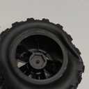 HYPER GO 16300 1:16 Scale RC Car Accessories Wheels, Spare Parts RC Vehicle Wheels & Tire Sets for H16SC & H16DR & H16BM & H16GT (Pair) (Black)