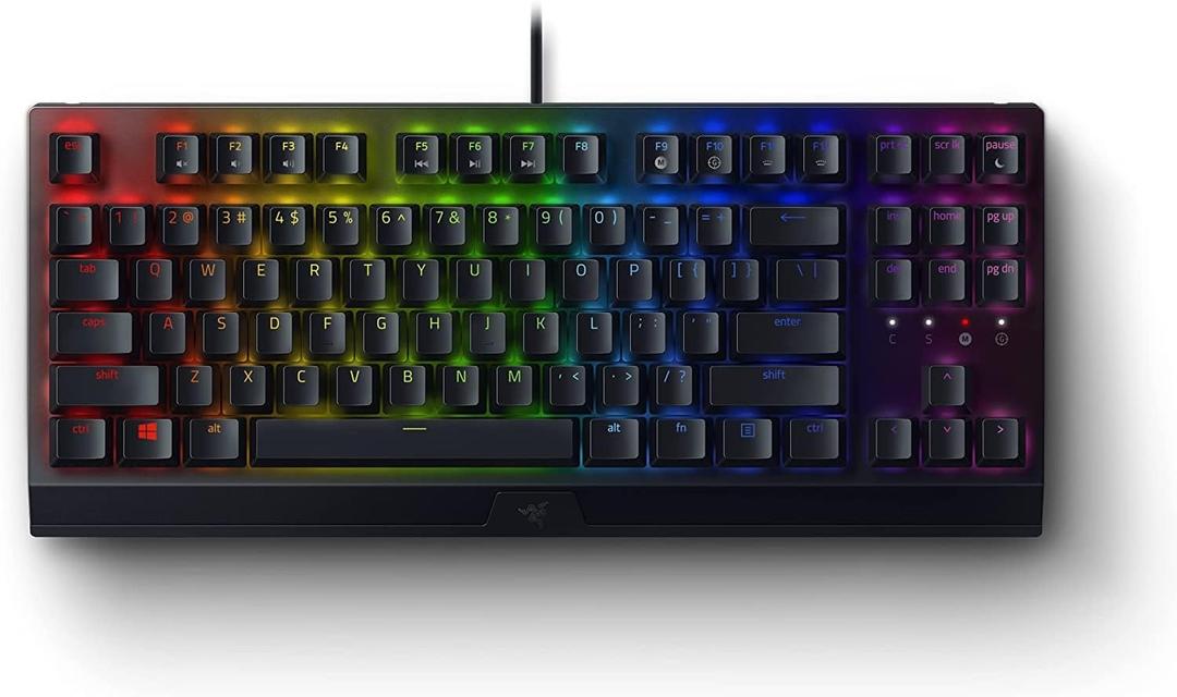 Razer BlackWidow V3 Tenkeyless TKL Mechanical Gaming Keyboard: Green Mechanical Switches - Tactile & Clicky - Chroma RGB Lighting - Compact Form Factor - Programmable Macros