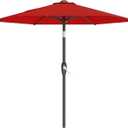 AreShark 7.5FT Patio Umbrella Table Market Umbrella with 6 Sturdy Ribs, Button Tilt/Crank Heavy-Duty Round Outdoor Umbrellas for Garden, Deck, Backyard,and Pool, Red