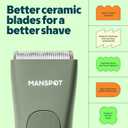 MANSPOT Manscape Hair Finishing Trimmers, Pubic Hair Trimmer for Men and Women, Electric Ball Trimmer Pubic Shaver,Hypoallergenic Ceramic Blade Heads,Waterproof Wet/Dry Groin Shaver,20 Times Usage