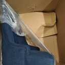 COLAMY Wingback Upholstered Dining Chairs Set of 1, Fabric Dining Room Chairs with Tufted Button, Living Room Chairs for Home Kitchen, Blue