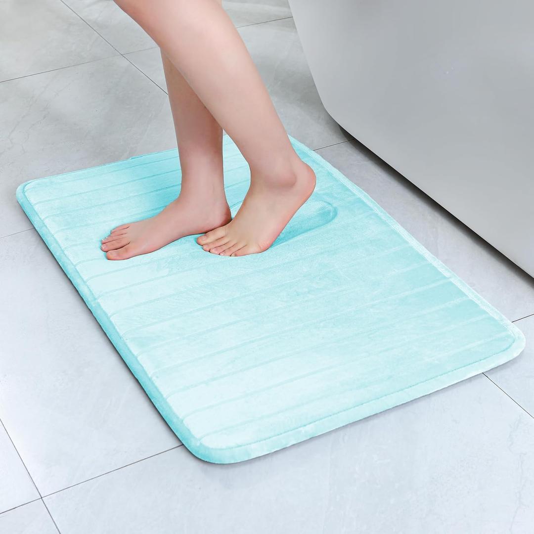 SWEMSTAR Bathroom Rugs Thick Memory Foam Bath Mat - Non-Slip, Quick Dry, Absorbent Washable Floor Microfiber Mat for Shower, Tub, Home Decor Accessories - 17"x24"