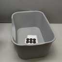 Low Entry Cat Litter Box with High Sides - Open-Top Anti-Splash, Durable Easy-Clean Pan for Kittens, Munchkin Cats, Senior Medium-Sized Cats & Small Pets (Rabbits), 19.3x13.3x7.8 Grey