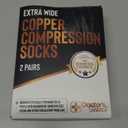 Doctor's Select Copper Plus Size Compression Socks Wide Calf - 2 Pairs | 20-30mmHg Extra Wide Calf Compression Sock Women | Copper Compression Socks Men & Women | Extra Wide Calf Compression Sock for Swelling & Circulation Support | Black (6X-Large)