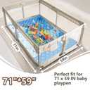 Baby Play Mats for Floor, 71x59 Playpen Mat with Machine Washable