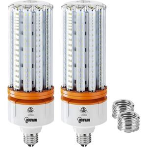 RIUVAO 1000W Equivalent LED Corn Light Bulbs, 2 Pack 100W Led Corn Bulb 5000K Daylight White E26 E39 for Large Area Lighting, WarehouseHigh Bay Lighting Wide Application