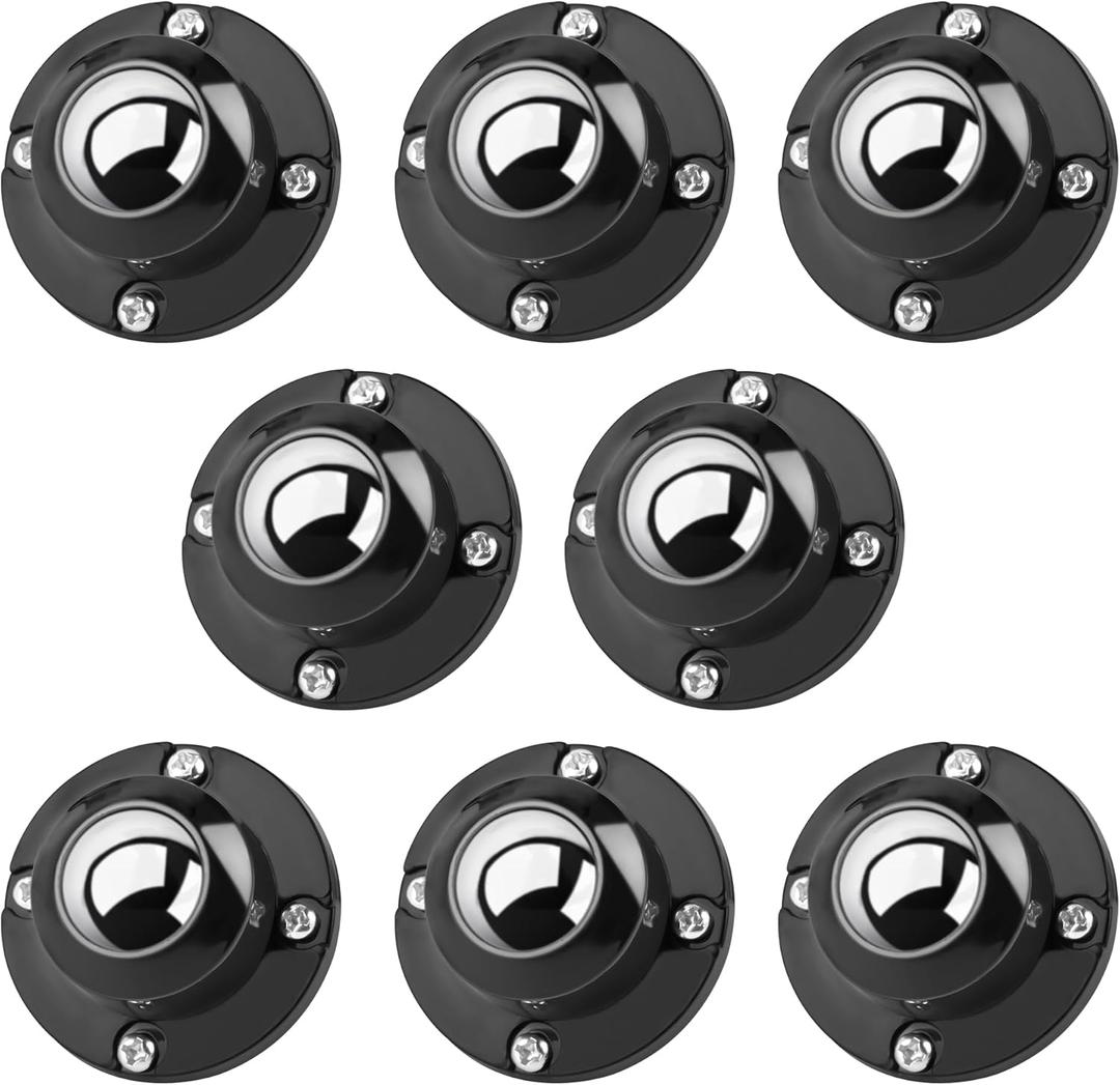 Secbolt Updated Anti-Rust Self Adhesive Caster Wheels 8 Pack, 201 Stainless Steel Stick On Wheels