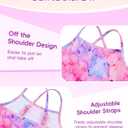 Girls Swimsuit Sleeveless Bathing Suits Back Cutout Summer Swimwear with Removable Chest pad 6-14 Years (Purple)