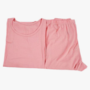 Ownwfeat Wool Women Thermal Underwear Set Wool Basic Lightweight Thermal Set Long Sleeve Top +Bottom, Color: Pink Set, Size: Small